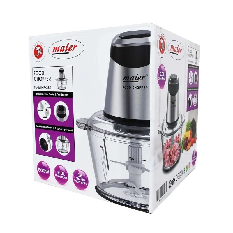 عکس شماره:1 , خردکن 2 لیتر شیشه ای مایر مدل MR-384